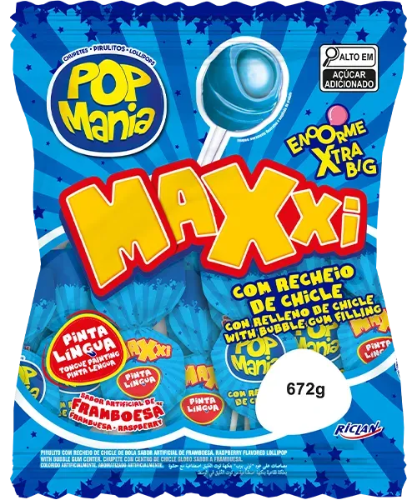 RICLAN POP MANIA LOLLIPOP MAXXI RASPBERRY 28G 1X48