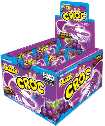 RICLAN BUZZY CROC CHOC GRAPE BUBBLE GUM 1X40