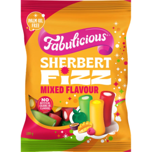 RJ'S BAG FAB MIXED FLAVOUR SHERBERT FIZZ 180G