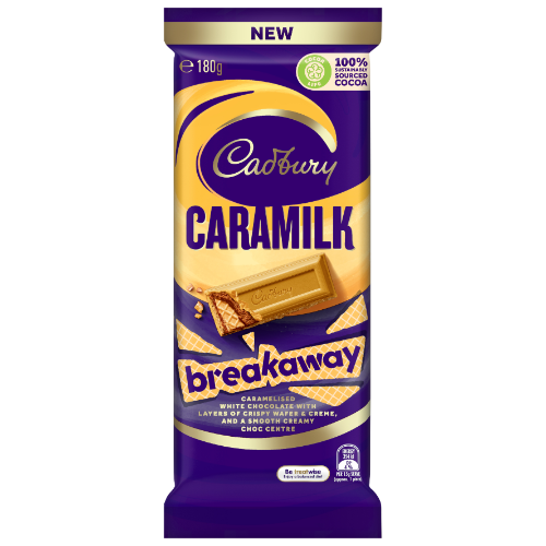 CADBURY BLOCK CARAMILK BREAKWAY 180G 1X13