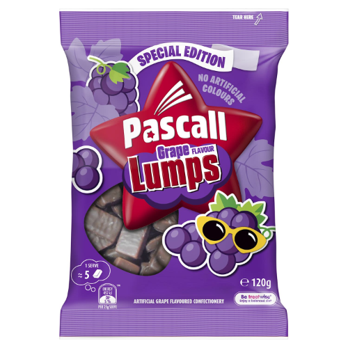 PASCALL FAMILY BAGS GRAPE LUMPS 120G
