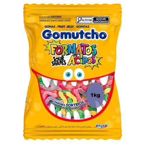 RICLAN JELLY GOMUTCHO SOUR WORMS ASSORTED 1KG