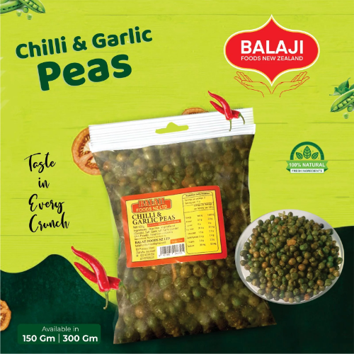 BALAJI PEAS CHILLI N GARLIC 150G