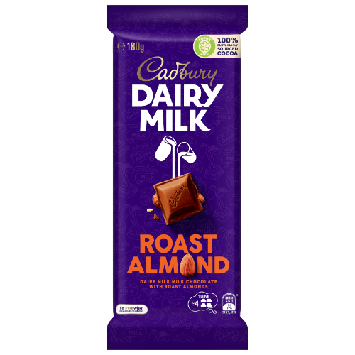 CADBURY BLOCK ROAST ALMOND  180G 1X14