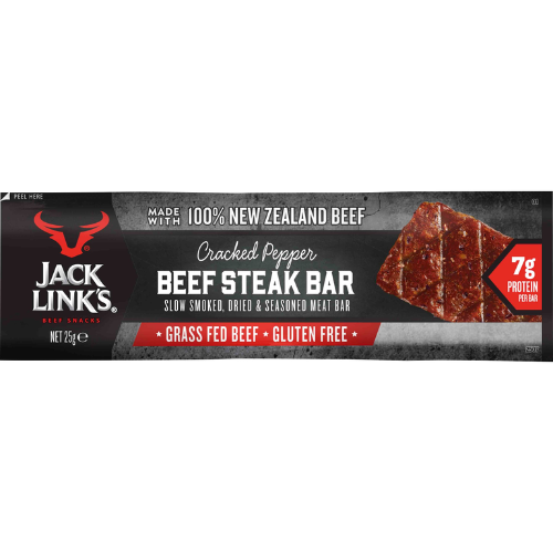 JACK LINKS STEAK BAR PEPPERED 25G 1X12