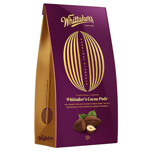WHITTAKER'S POD HAZELNUT BAG 125G