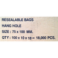 RESEALABLE BAG 75X100