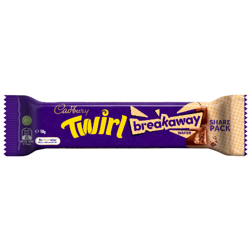CADBURY TWIN PACK TWIRL BREAKAWAY 58G 1X40