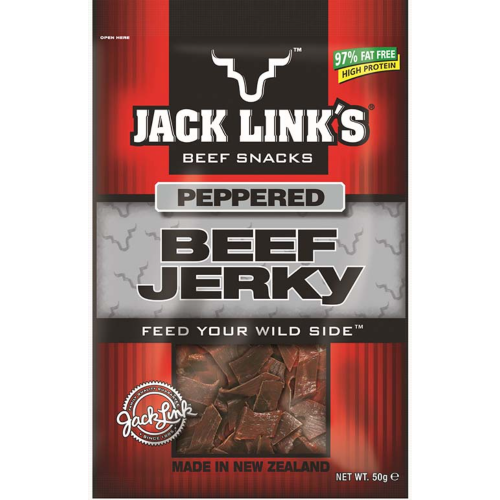 JACK LINKS JERKY PEPPERED 50G 1X10
