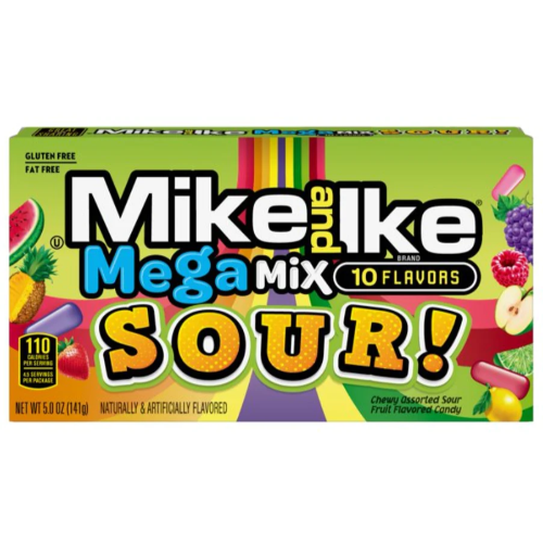 WONKA MIKE & LIKE SOUR MEGA MIX 120G 1X12